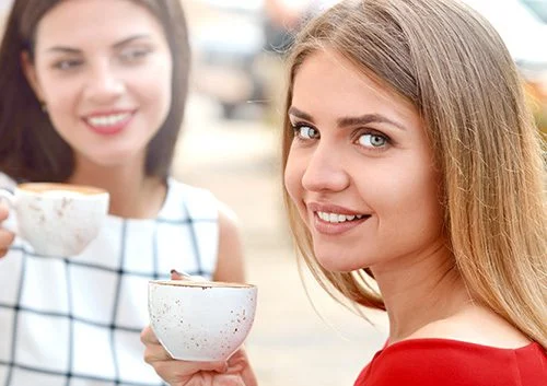 Two ladies having a tea
